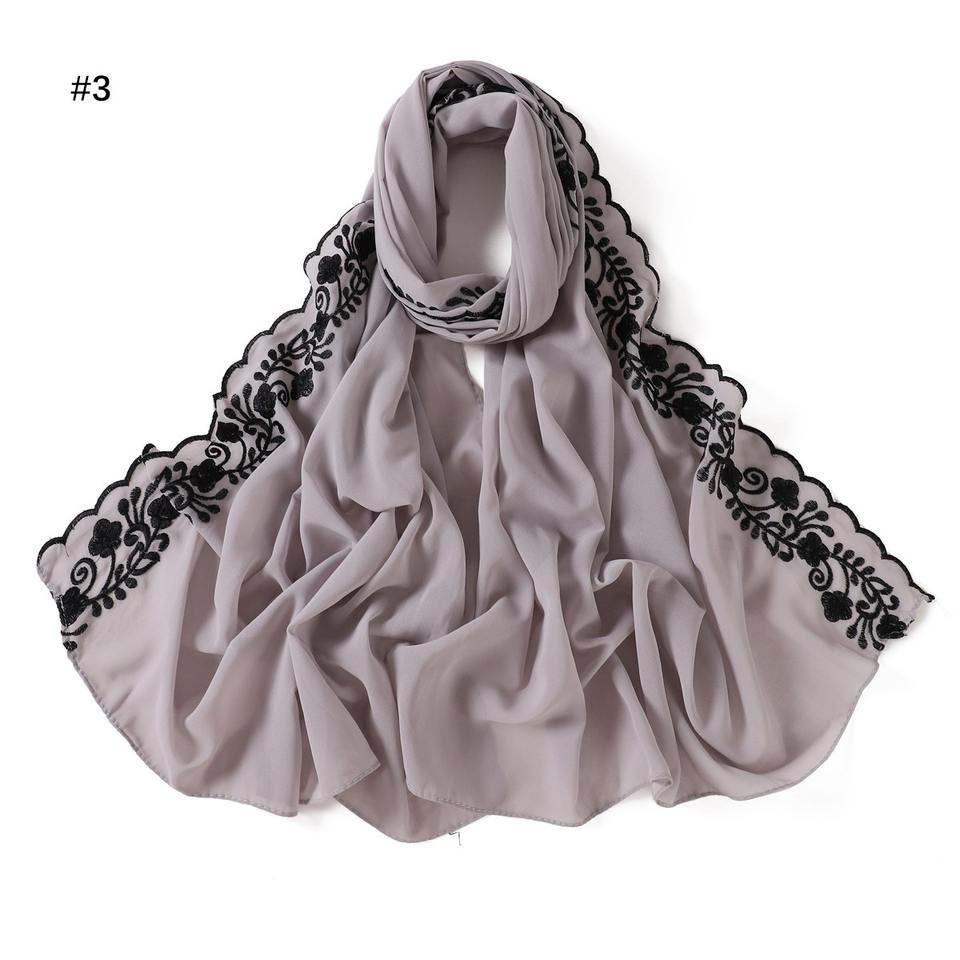 Women's Chiffon Lace-Trim Scarf — view 6