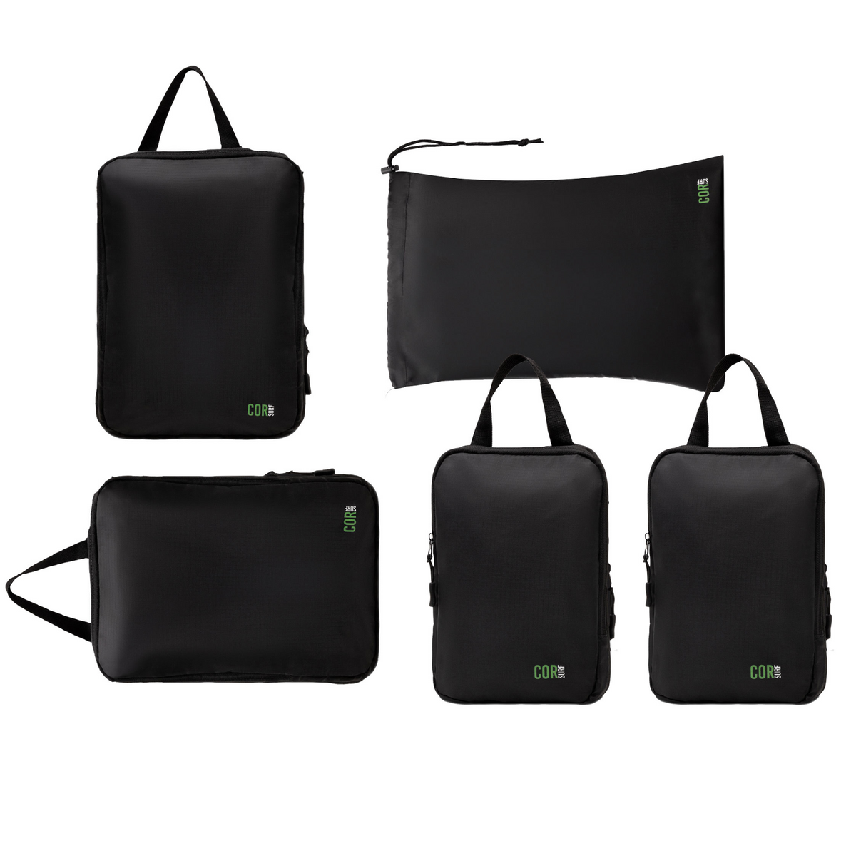 COR Surf packing cube set with YKK zipper detail