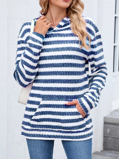 Striped dropped-shoulder hoodie, product view 13 of 22