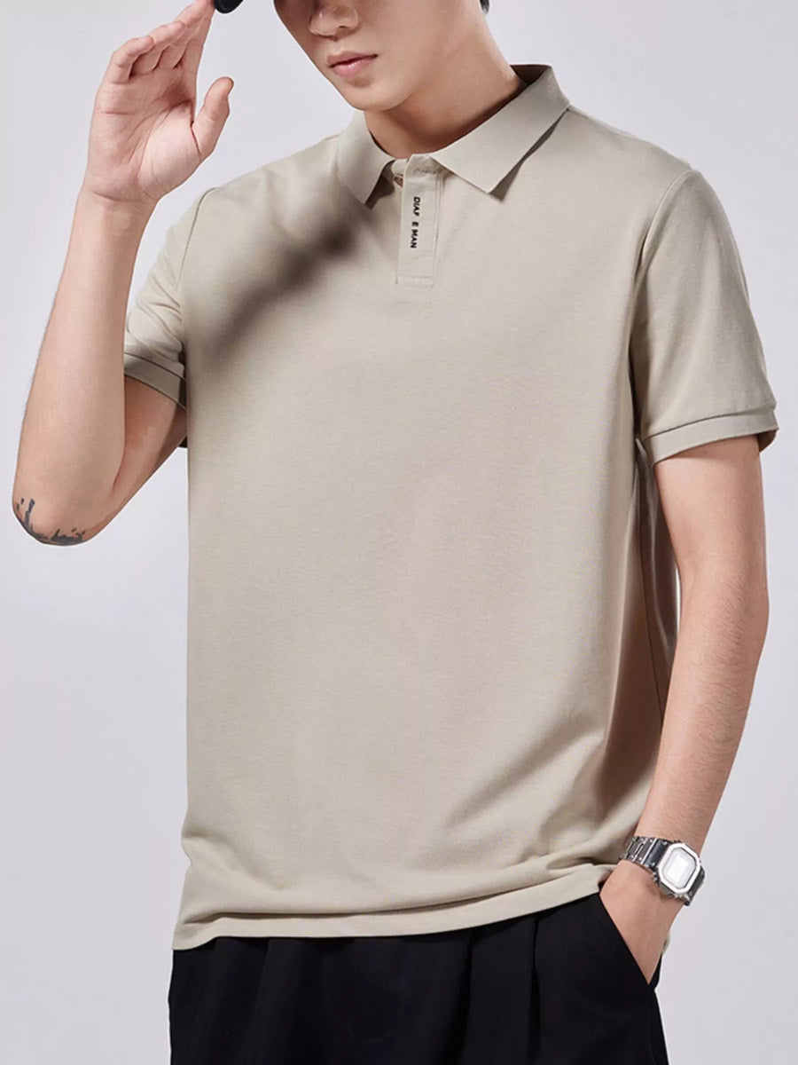 Men's Plus Size Collared Neck Short Sleeve Polo