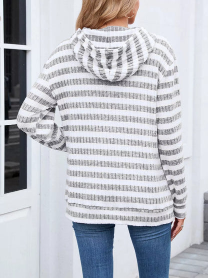 Striped dropped-shoulder hoodie, product view 7 of 22