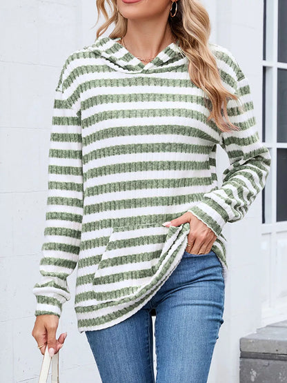 Striped dropped-shoulder hoodie, product view 17 of 22