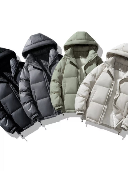 Colour comparison image for the men's puffer jacket, showing multiple available colours. Choose from the current options; sold as one jacket, not a multi-pack.