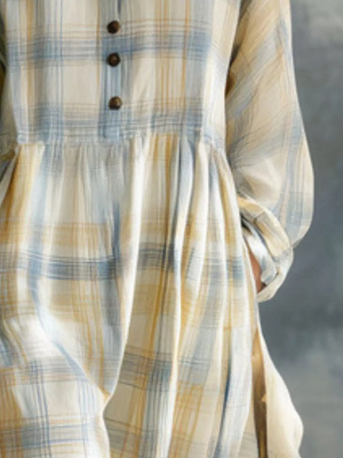 Cyra plaid button-down maxi shirt dress, product image 8 of 14