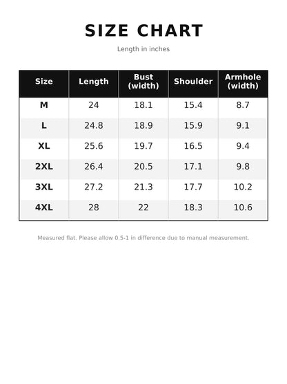 Size chart for men's V-neck sweater vest, sizes M–4XL