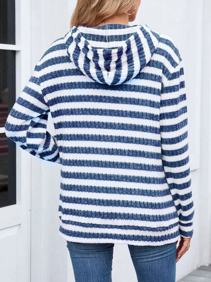 Striped dropped-shoulder hoodie, product view 14 of 22