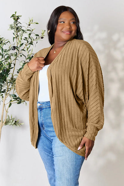 Ribbed open-front cocoon cardigan, product view 12.