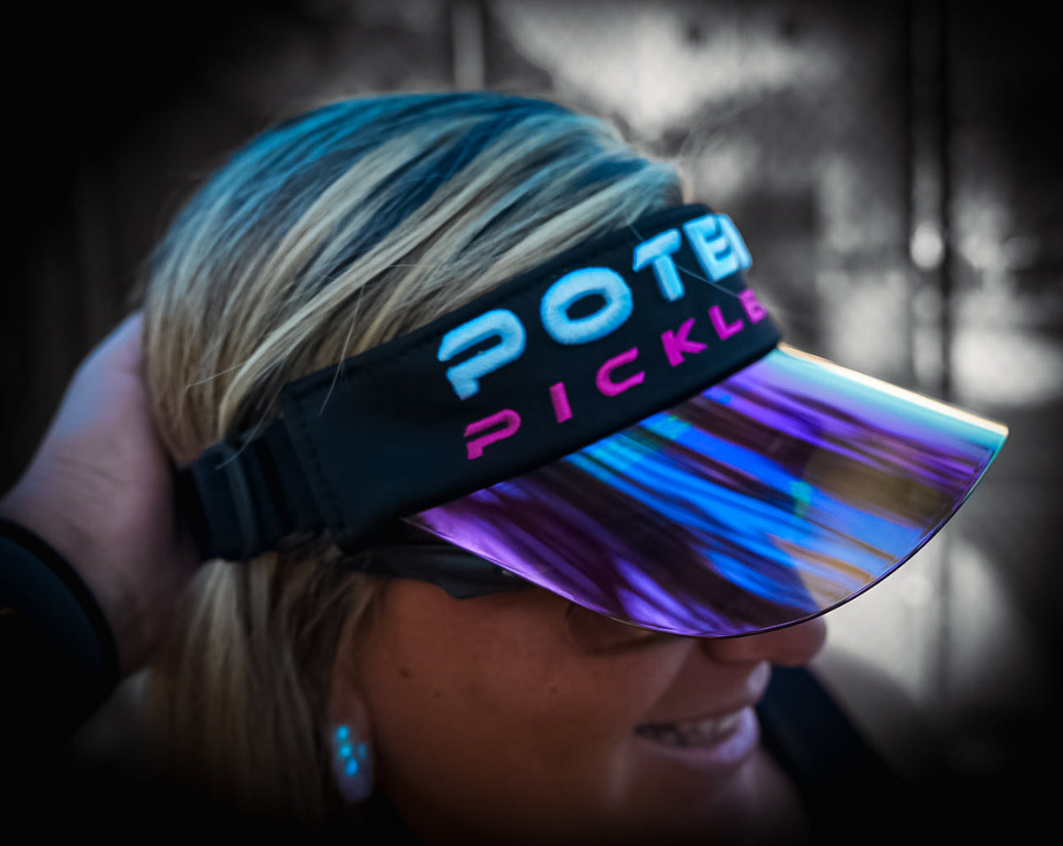 Side view of Potenza Performance Solar Visor worn with sunglasses