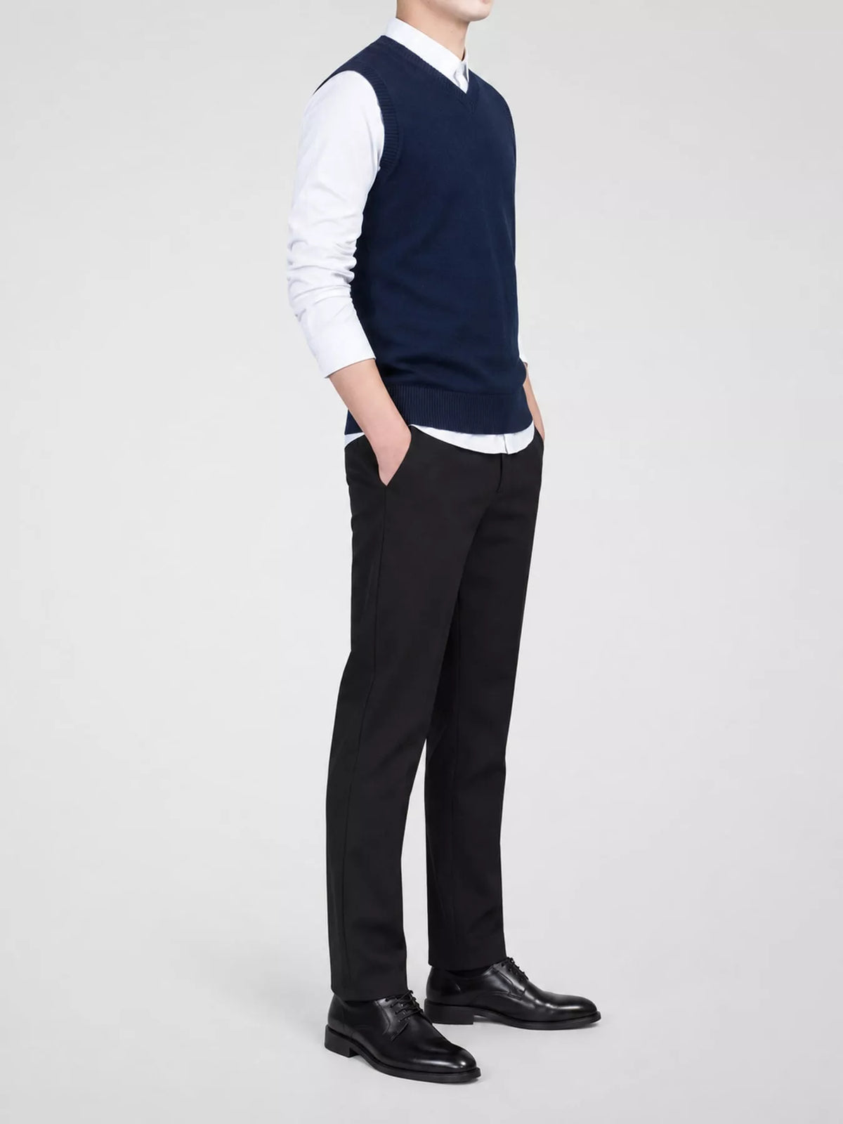 Men's V-neck sweater vest — product view 17; shirt and trousers not included