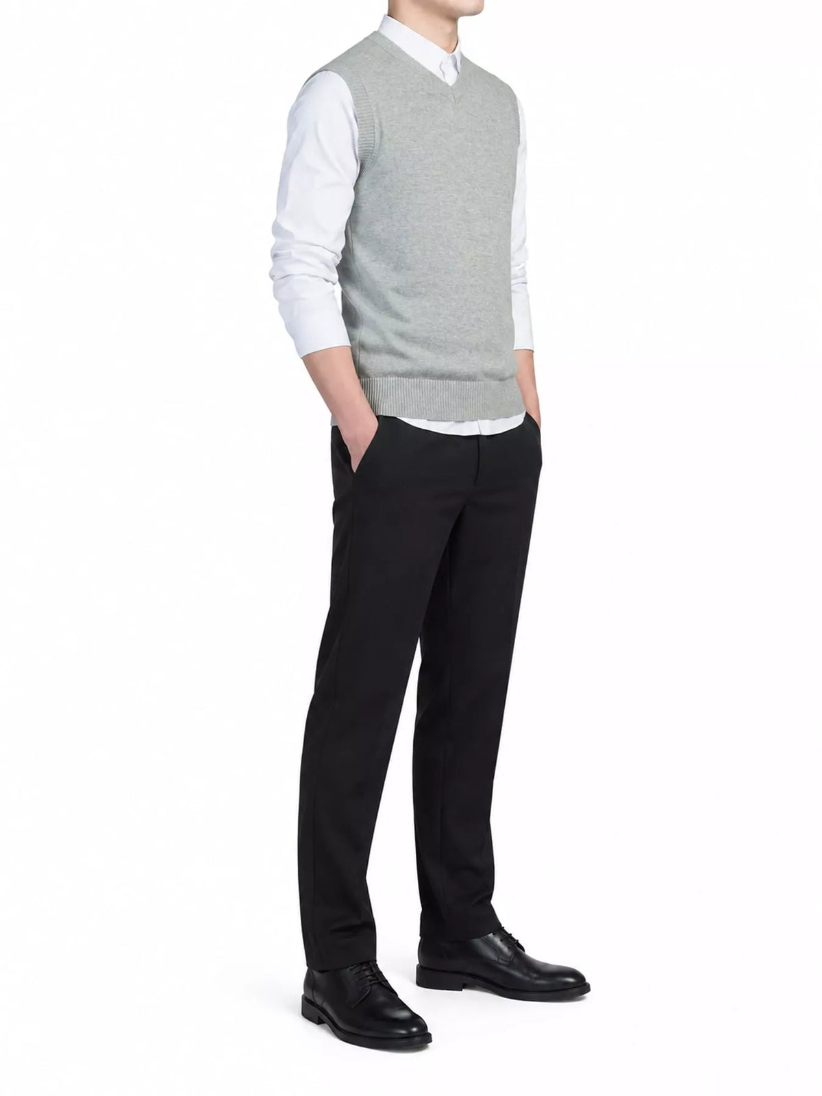 Men's V-neck sweater vest — product view 7; shirt and trousers not included