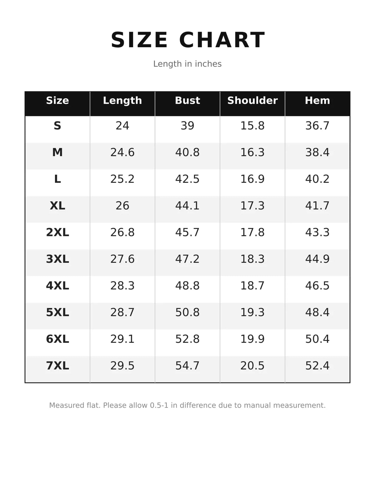 Supplier garment measurement chart for the men's fleece-lined quilted vest, in inches, with length, bust, shoulder and hem measurements.