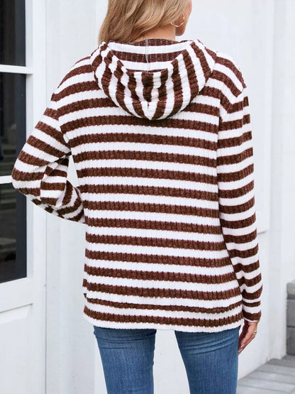 Striped dropped-shoulder hoodie, product view 22 of 22