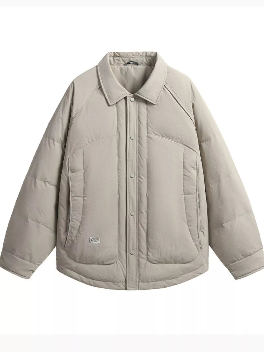 Men’s Plus Size Lightweight Padded Snap-Down Jacket