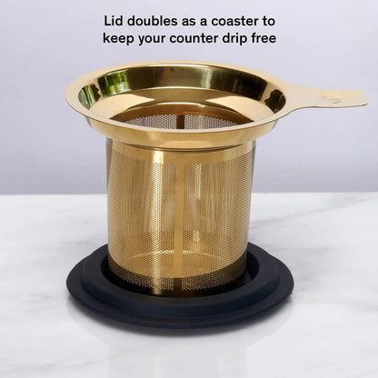 Gold Stainless tea infuser and lid