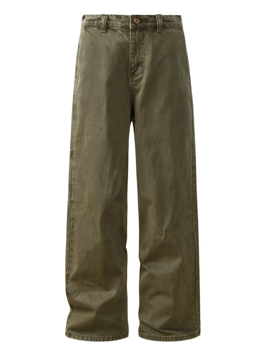 Coffee wide-leg trousers, full front view