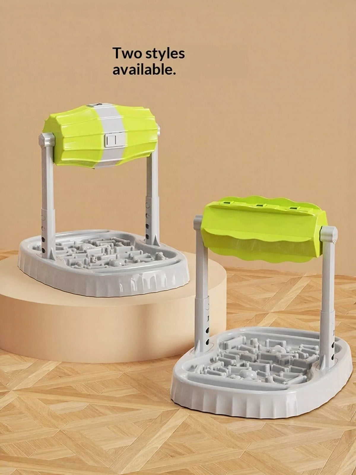 Comparison of the two green dispenser styles; includes one selected dispenser, not both.