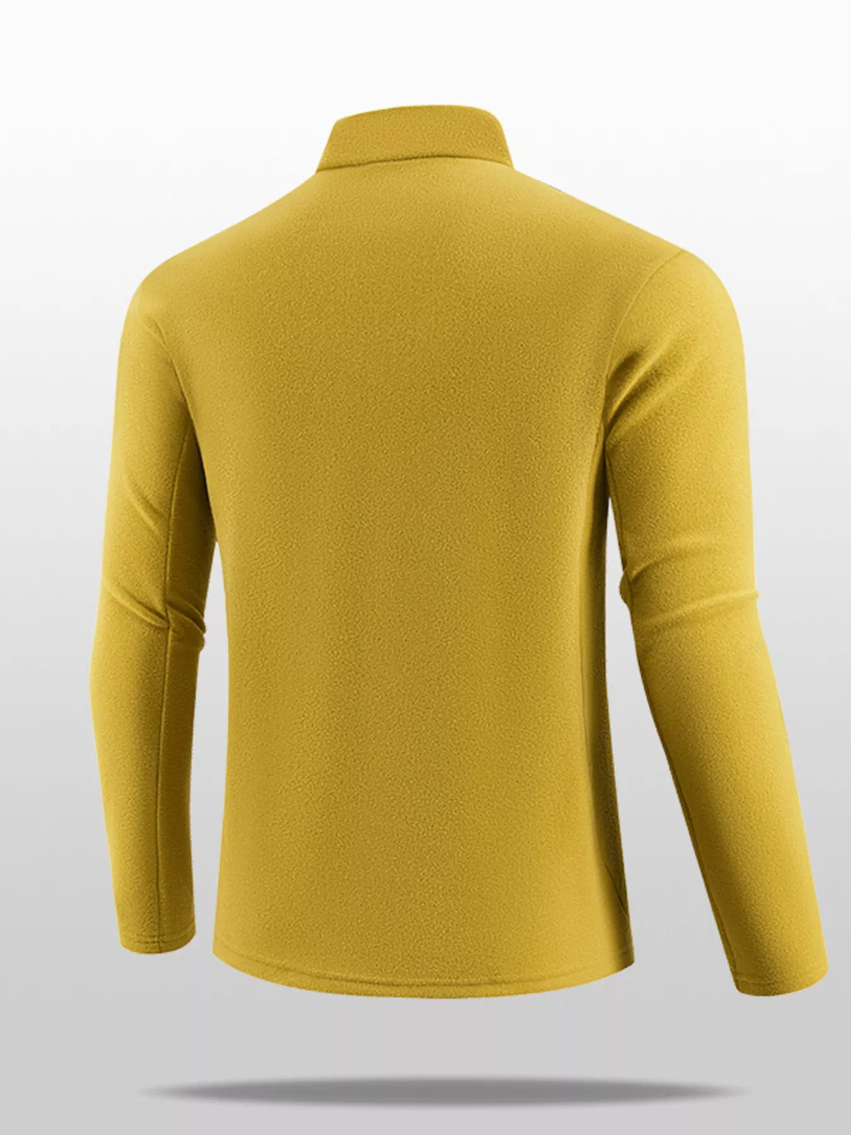 Mustard long-sleeve sweatshirt, rear view