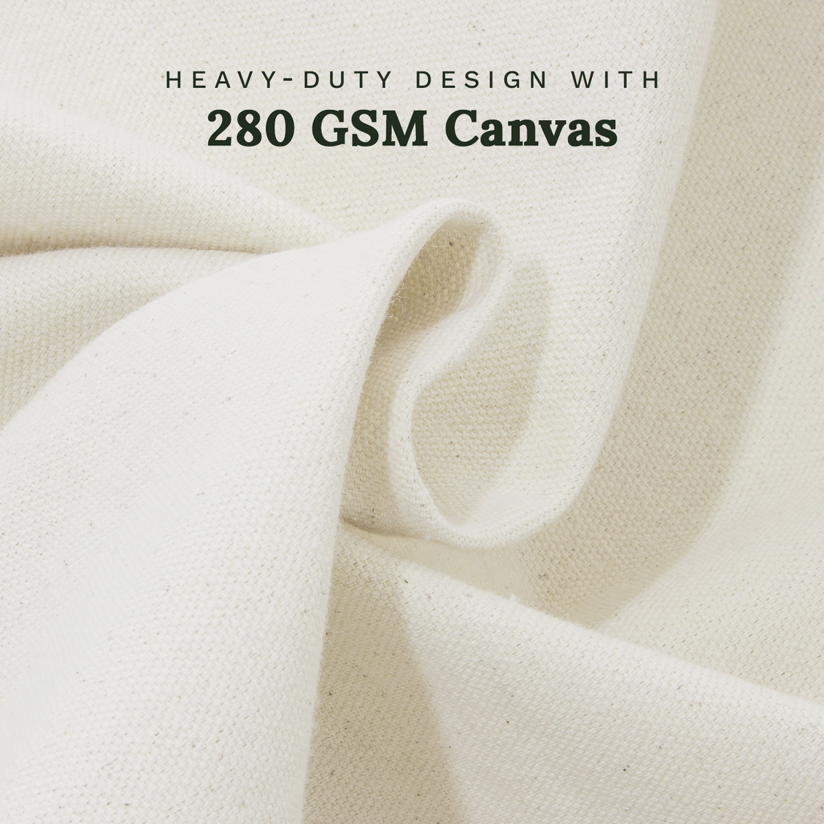 Close-up of the natural cotton canvas fabric and carrying handle
