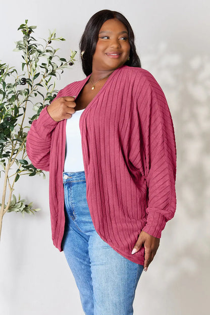 Ribbed open-front cocoon cardigan, product view 33.