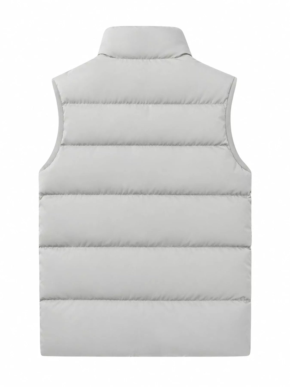 Apricot men's lightweight zip-up puffer vest — back view