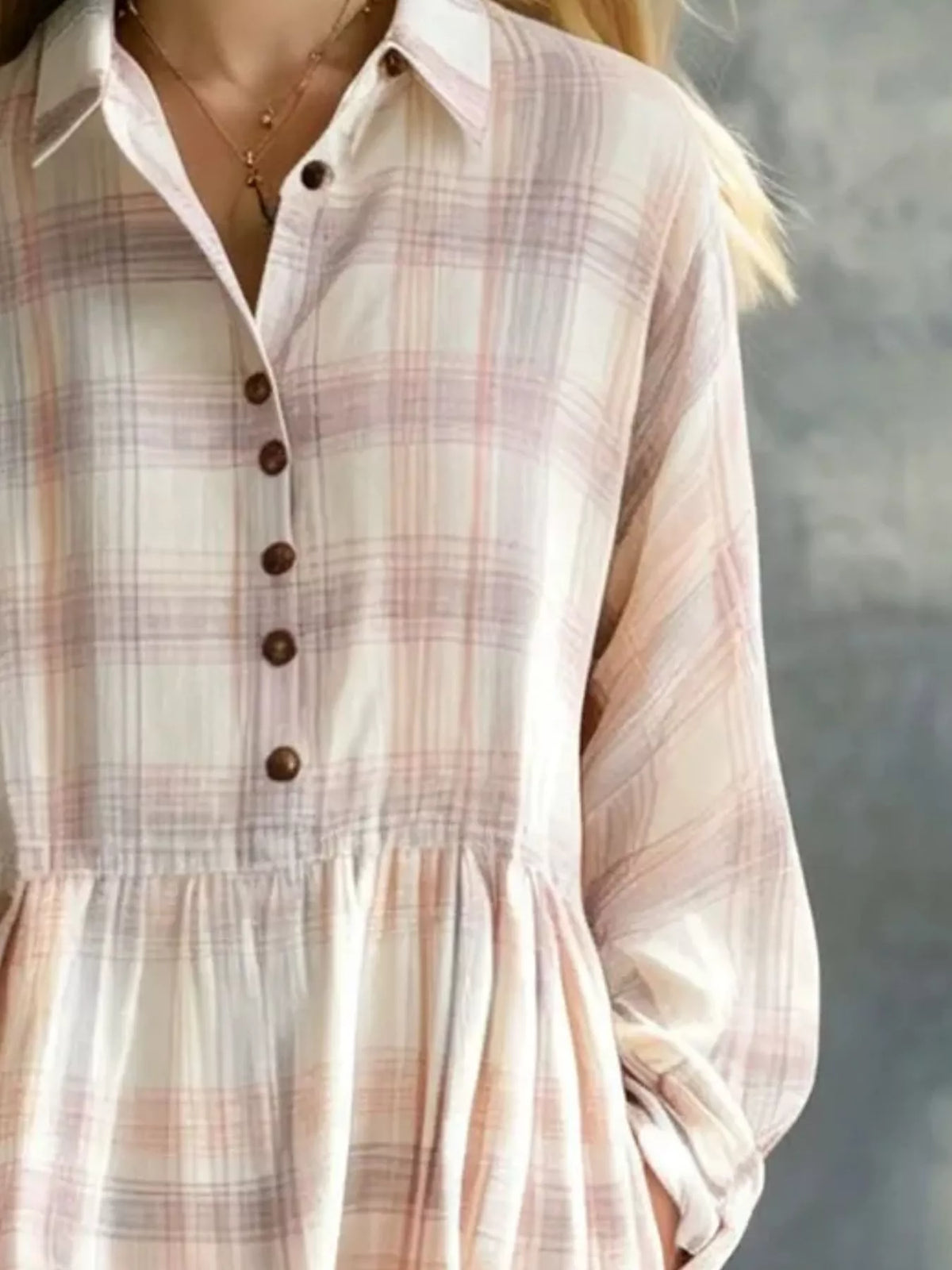Cyra plaid button-down maxi shirt dress, product image 12 of 14