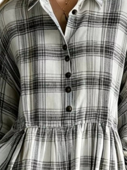 Cyra plaid button-down maxi shirt dress, product image 4 of 14