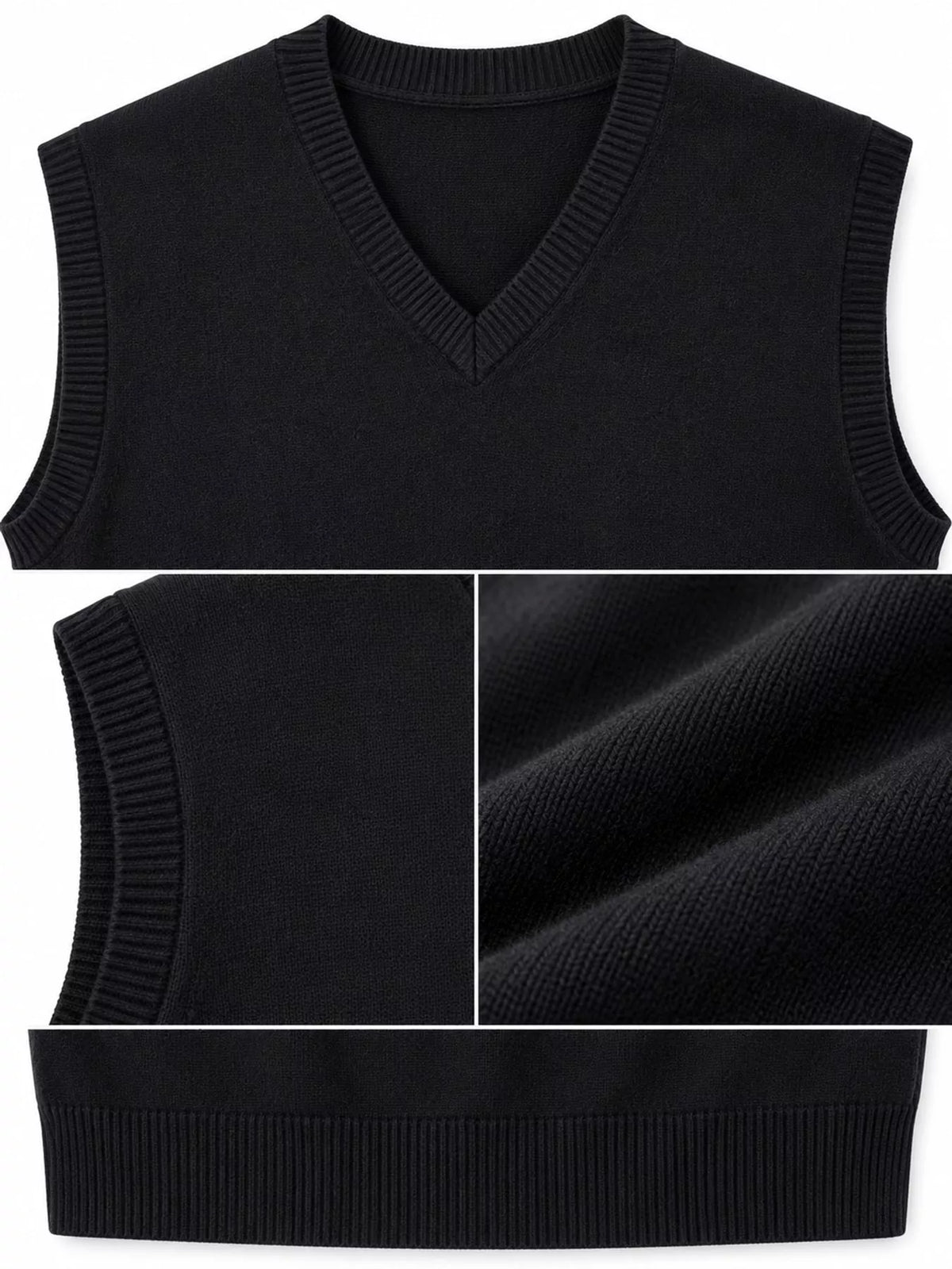 Men's V-neck sweater vest — product view 5; shirt and trousers not included