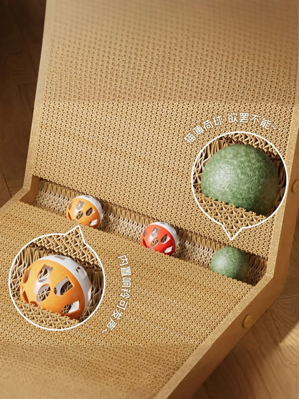 Close-up of the scratching board base and play details