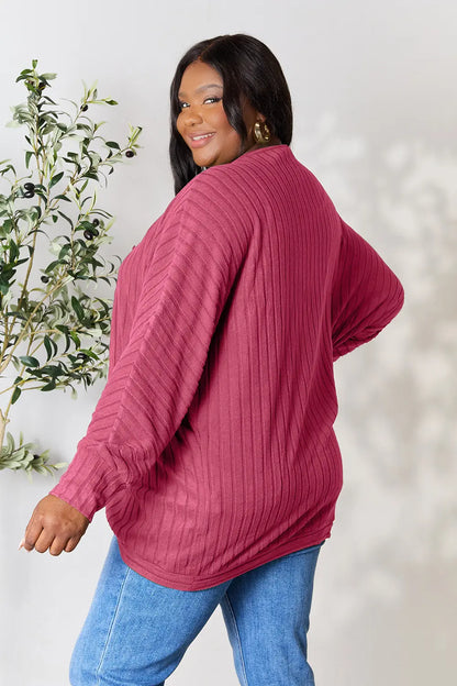 Ribbed open-front cocoon cardigan, product view 34.