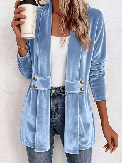 Elegant Velvet Open-Front Outerwear product view