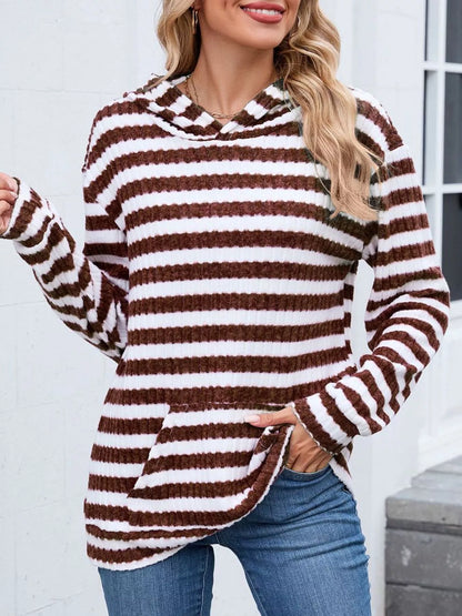 Striped dropped-shoulder hoodie, product view 20 of 22