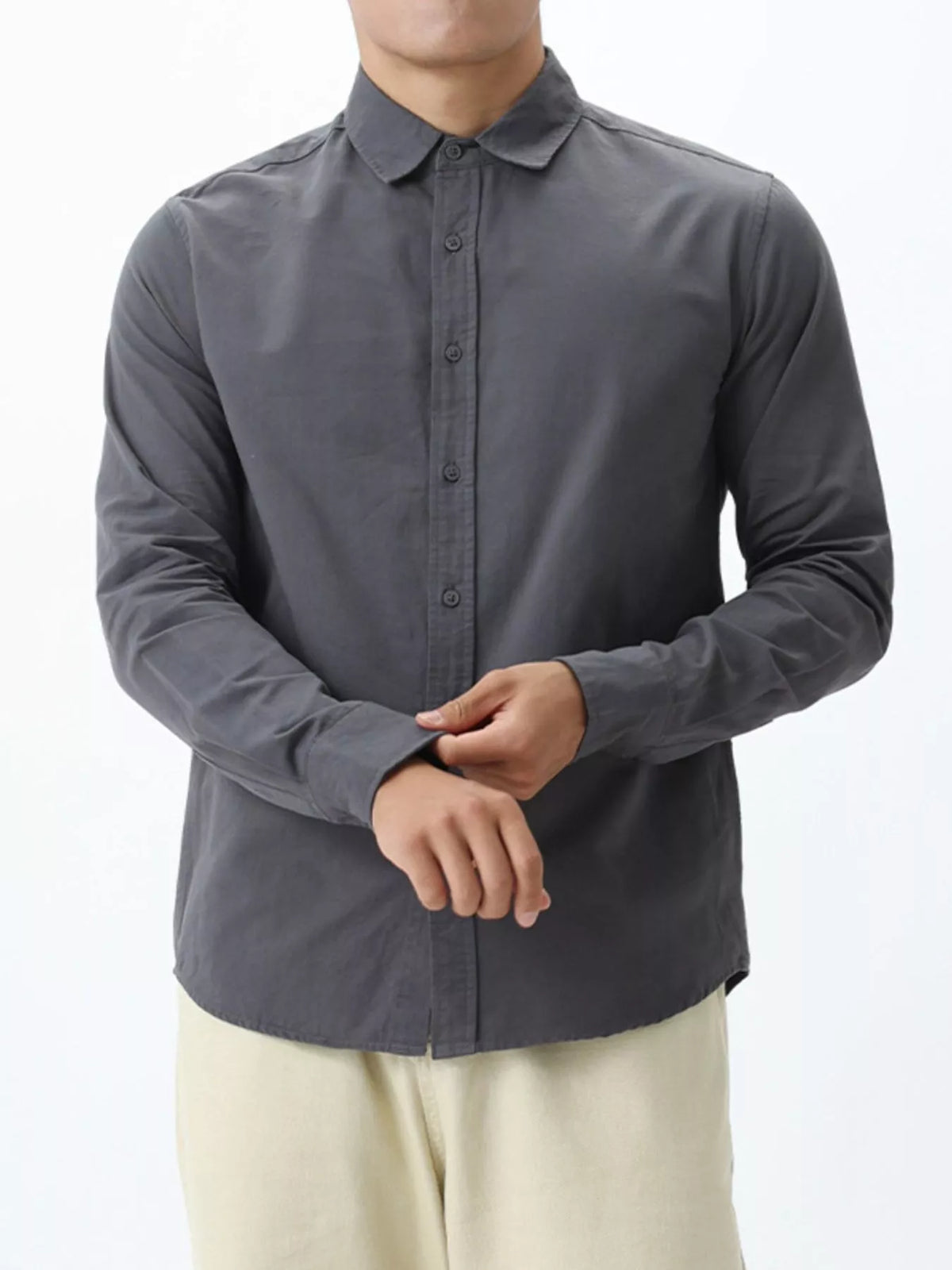 Men’s long-sleeve button-down shirt, alternate supplier view 12