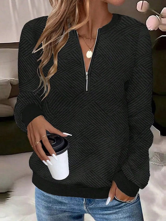Textured Quarter-Zip Sweatshirt product view