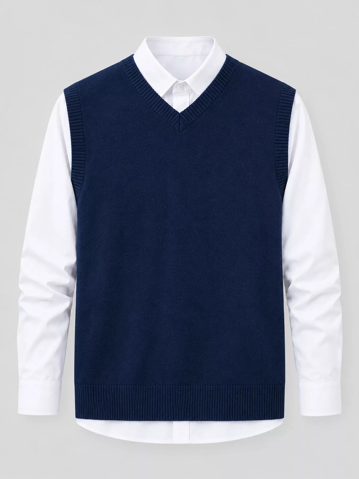 Men's V-neck sweater vest — product view 19; shirt and trousers not included