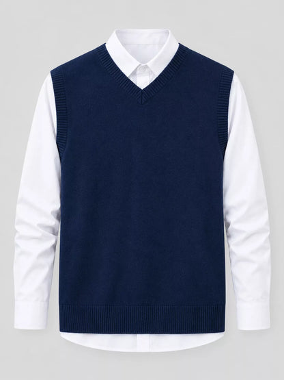 Men's V-neck sweater vest — product view 19; shirt and trousers not included