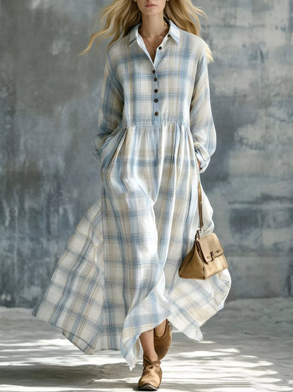 Cyra plaid button-down maxi shirt dress, product image 13 of 14