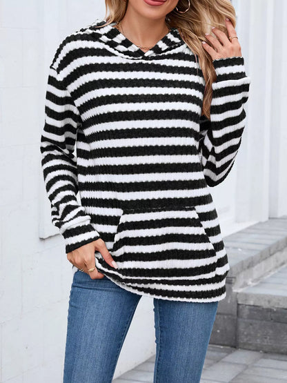 Striped dropped-shoulder hoodie, product view 10 of 22