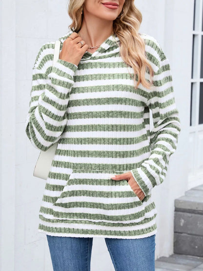 Striped dropped-shoulder hoodie, product view 16 of 22