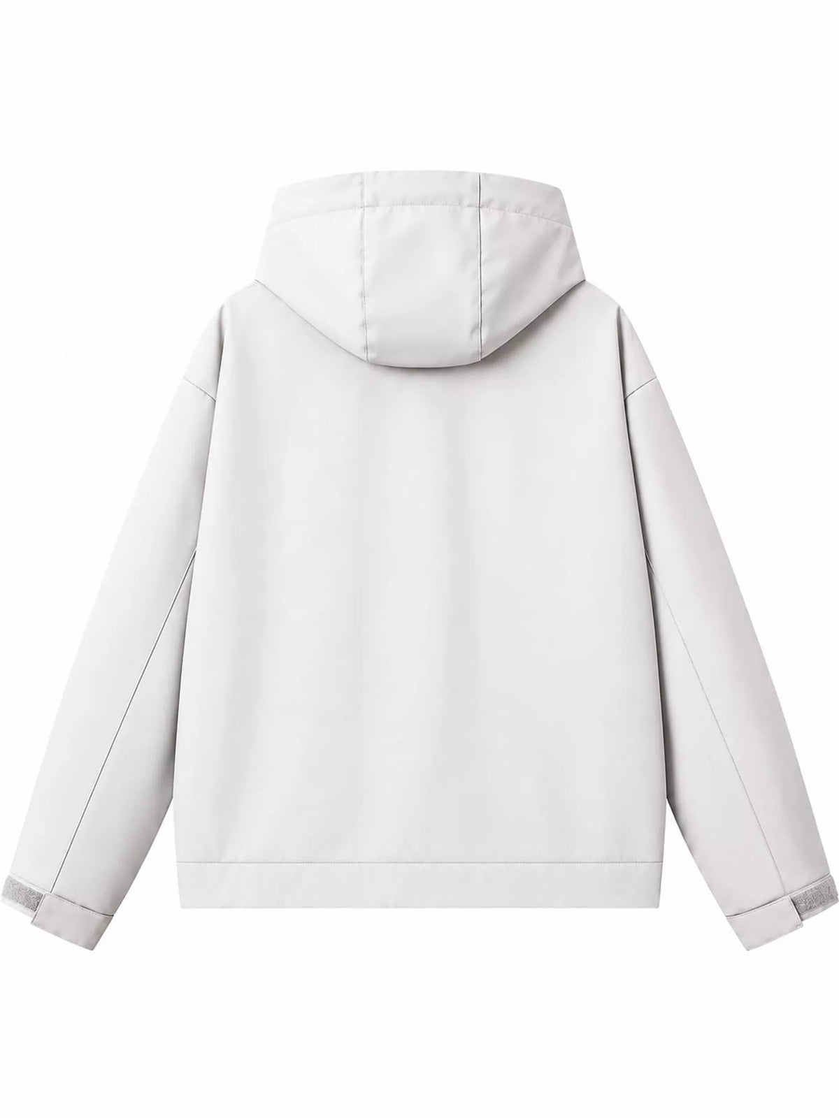 Light Green men's hooded multi-pocket zip jacket — back view