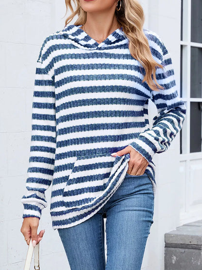 Striped dropped-shoulder hoodie, product view 12 of 22