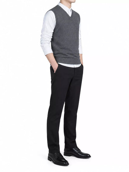 Men's V-neck sweater vest — product view 12; shirt and trousers not included