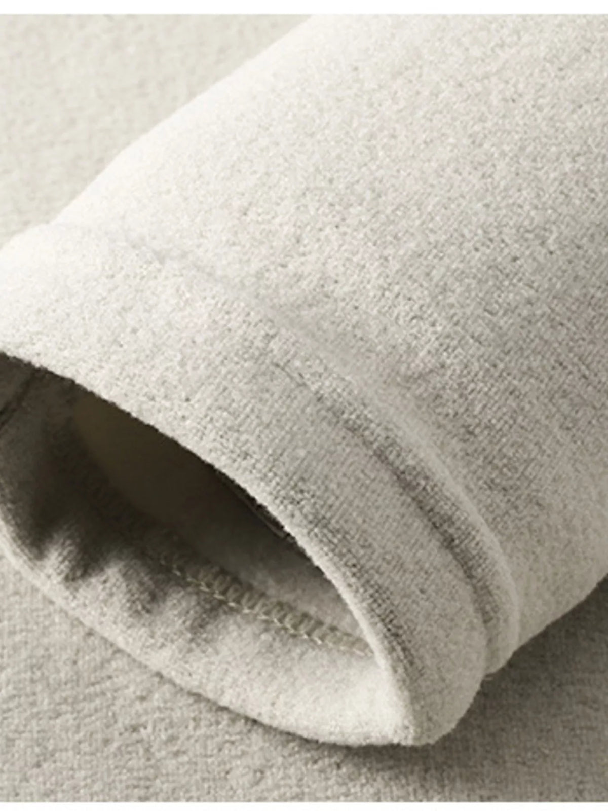 Beige sweatshirt sleeve cuff detail