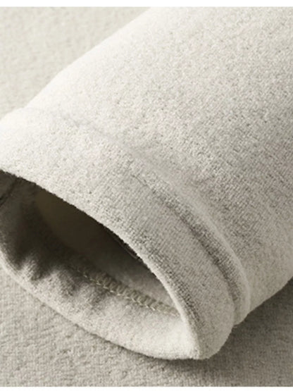 Beige sweatshirt sleeve cuff detail