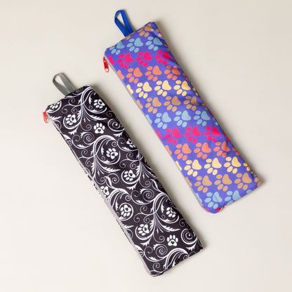 Both backpack designs shown folded for storage; one selected backpack per order.