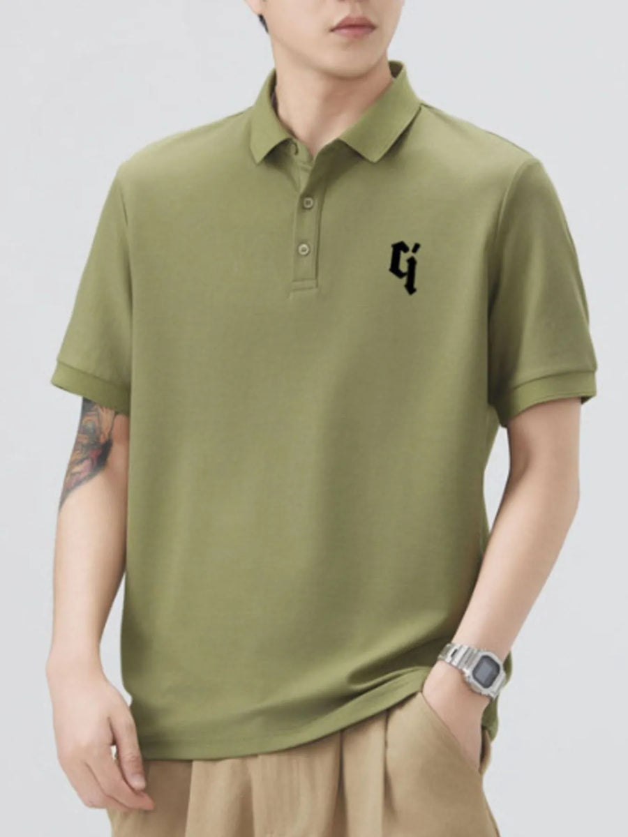 Men's Plus Size Button Detail Short Sleeve Polo