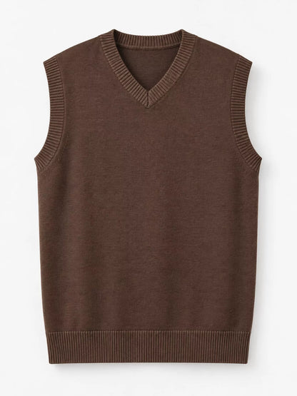 Men's V-neck sweater vest — product view 24; shirt and trousers not included