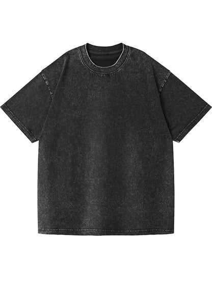 Black acid-wash oversized crewneck short-sleeve T-shirt, front view. One shirt only.