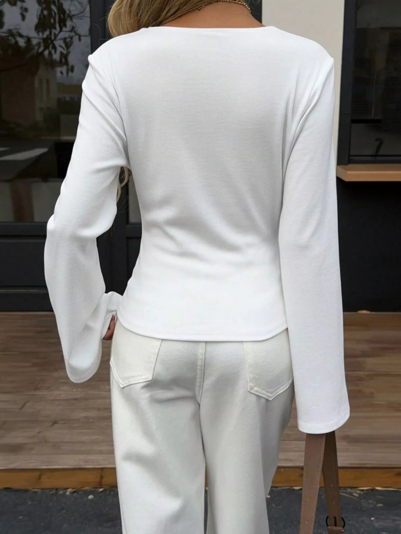 Women's V-neck wrap blouse product view 10