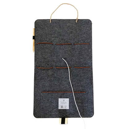 Back of the charcoal and gray Bagby FAMILY organizer
