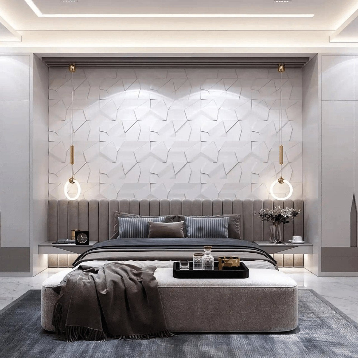 Bagby MINIMALIST clock in a modern bedroom setting